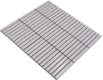 Mosaico rectangulo uni blanco brillante ceramica aspecto bambu