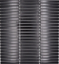Batonnets mosaiques retro 50's 60's en Ceramique noir brillant - 24-CG21