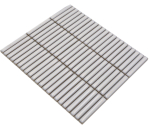 Mosaique rectangle uni blanc ancien brillant Ceramique aspect bambou