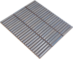 Mosaico rectangulo uni gris-azul ceramica brillante aspecto bambu