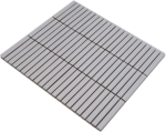 Mosaique Rectangle uni blanc mat Ceramique aspect bambou
