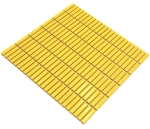 Mosaique Rectangle uni jaune brillant Ceramique aspect bambou