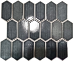 Mosaikfliese Keramik Mosaik Hexagonal schwarz anthrazit glänzend - 11J-479