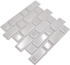 Mosaico metro uni piedra gris mezcla ceramica metro look gris brillante