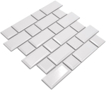 Mosaico metro uni blanco mezcla ceramica metro look brillante