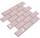 Mosaico metro uni rosa suave ceramica metro look rosa suave brillante