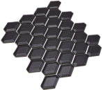 Mosaico diamante metro negro mate ceramica aspecto metro