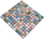 Mosaico cuadrado mezcla ceramica retro aspecto retro multicolor multicolor mate