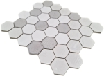 Mosaikfliesen Keramikmosaik Hexagonal weiss glänzend
