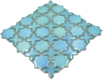 Retro mosaico de ceramica estrella turquesa verde mate azulejo backsplash pared revestimiento cocina