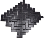 Mosaico espiga gris uni negro mate ceramica aspecto espiga