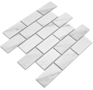 Mosaico azulejos mosaico ceramico pared compuesto Cararra blanco gris mate