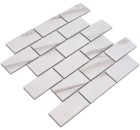 Mosaico Ladrillo Calacatta aspecto piedra ceramica aspecto blanco mate
