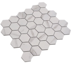 Mosaik Hexagon Calacatta Optik Keramik Steinoptik weiß matt