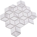 Mosaik Diamant (POV) Carrara Optik Keramik Steinoptik weiß matt