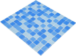 Carreaux de mosaique Mosaique de verre bleu clair bleu moyen carre Crystal Mix