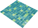 Carreaux de mosaique Mosaique de verre Vert clair Vert petrole Carre Crystal