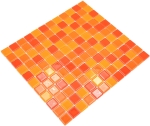 Piastrelle di vetro mosaico giallo arancio rosso quadrato Crystal Mix