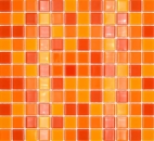 Mosaique Translucide Crystal mix jaune orange rouge brillant - 10 feuilles de mosaique