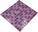 Tessere di mosaico di vetro lilla prugna quadrato Crystal Mix