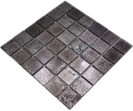 Carreaux de mosaique Mosaique de verre Noir Anthracite Structure