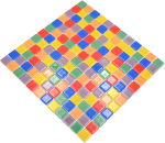 Mosaikfliesen Glasmosaik Bunt Multicolor Rainbow Quadrat Crystal