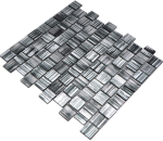 Carreaux de mosaique Mosaique de verre Assemblage de murs gris Anthracite givre Verre laiteux Carre Crystal Structure