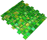 Azulejos de mosaico Mosaico de vidrio Vinculacion de pared Verde esmerilado amarillo Vidrio esmerilado