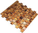 Carreaux de mosaique Mosaique de verre Raccord de mur Ocre brun givre Verre laiteux mat Carre Crystal Structure