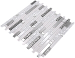 Mosaico compuesto vidrio mosaico acero mezcla blanco vidrio mezcla translucido acero inoxidable aspecto compuesto brillante