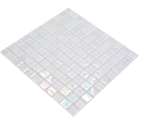 Mosaique Carre Mosaique de verre mix Shell MYSTIC 25 translucide iridium blanc brillant