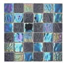 Mosaik Transluzent Crystal iridium blau schwarz glaenzend - 10 Mosaikblaetter
