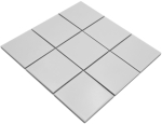 Mosaique Carre uni blanc mat Ceramique aspect blanc