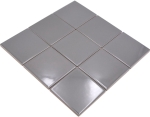 Mosaico cuadrado uni metal ceramica brillante metal gris
