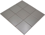 Mosaico cuadrado uni metal mate ceramica metal gris