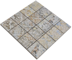 Mosaico cuadrado Cortina Arena 71 mezcla color claro gres porcelanico aspecto alfombra multicolor claro mate R9