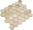 Mosaik Hexagon Travertin beige matt Keramik Steinoptik
