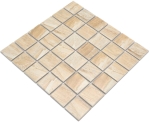 Mosaik Quadrat Travertin beige matt Keramik Steinoptik