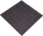 Mosaik Quadrat uni schwarz unglasiert Keramik matt R10