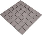 Mosaik Quadrat uni grau unglasiert Keramik matt R10