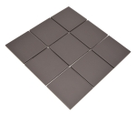 Mosaik Quadrat uni schwarz unglasiert Keramik matt R10