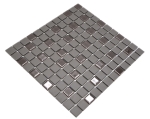 Mosaik Quadrat mix braun unglasiert mit Glas Keramik matt R10