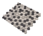 Mosaique Hexagaon mix non-emaille Ceramique aspect hexagonal beige noir mat R10
