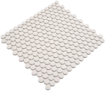 Mosaik Knopf uni hellbeige unglasiert Keramik Rundoptik weiß matt R10