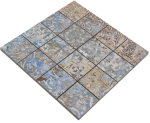 Mosaik Quadrat Curtain Vestige 71 strong colour mix Feinsteinzeug Teppichoptik stark mehrfarbig matt R9