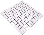 Suelo de mosaico windmill uni blanco brillante parquet ceramico look