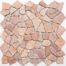 Bruchmosaik Polygonal Marmor Natursteinmosaik rose rot Ciot Rossoverona 44-30-140