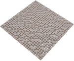 Mosaique Carre Enamel cream mat avec verre ECO GLAS micro-optique