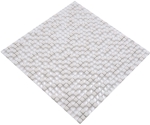 Mosaique Carre Enamel blanc mat avec verre ECO GLAS micro-optique