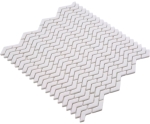 Mosaique chevron enamel blanc mat ECO GLAS aspect chevron